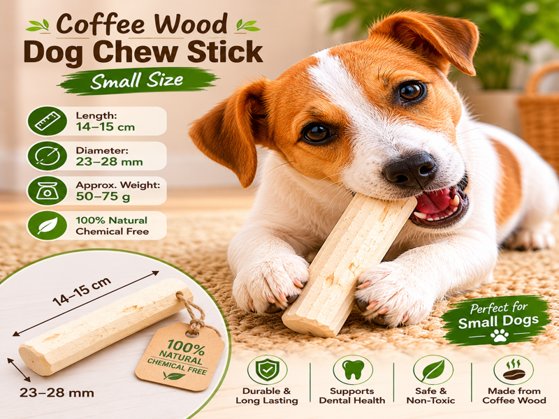 Coffee Wood Dog Chew Stick (Small)